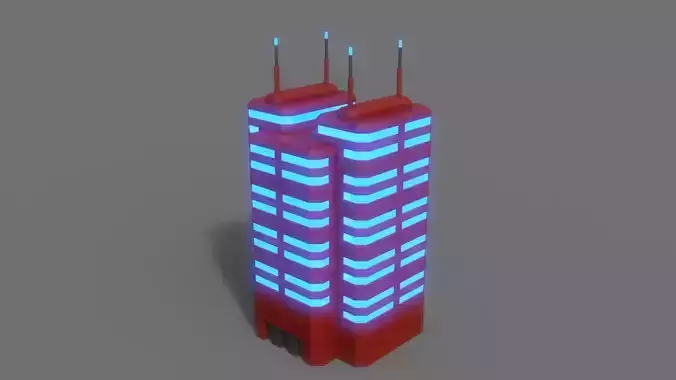 PBR Sci-Fi Building A39 Low-poly 3D model