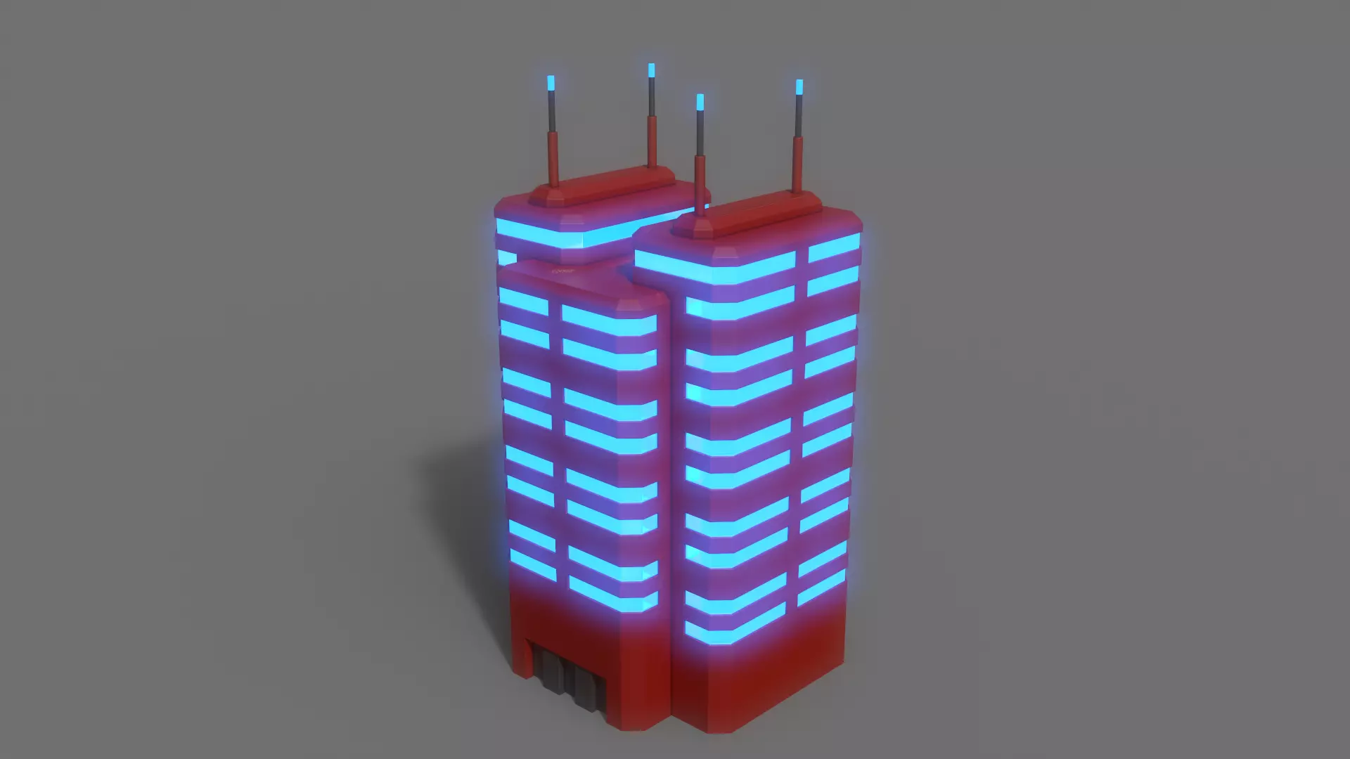PBR Sci-Fi Building A39 Low-poly 3D model_0