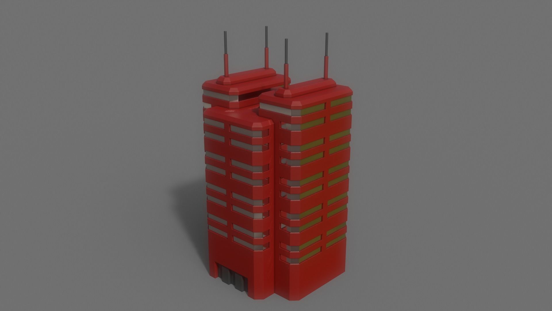 PBR Sci-Fi Building A39 Low-poly 3D model_7