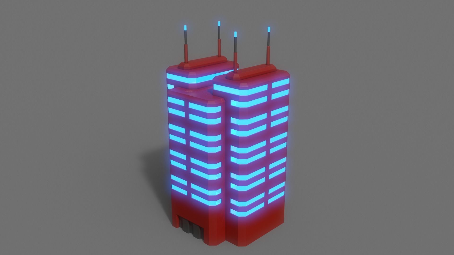 PBR Sci-Fi Building A39 Low-poly 3D model_4