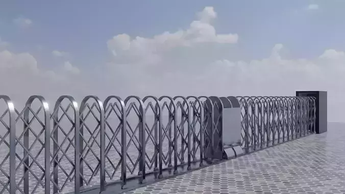 Realistic Animated Gate Low-poly 3D model