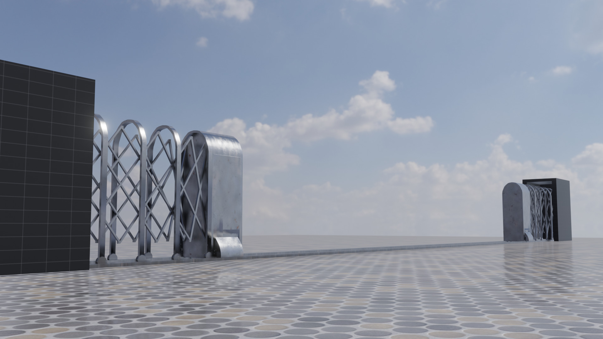Realistic Animated Gate Low-poly 3D model_2