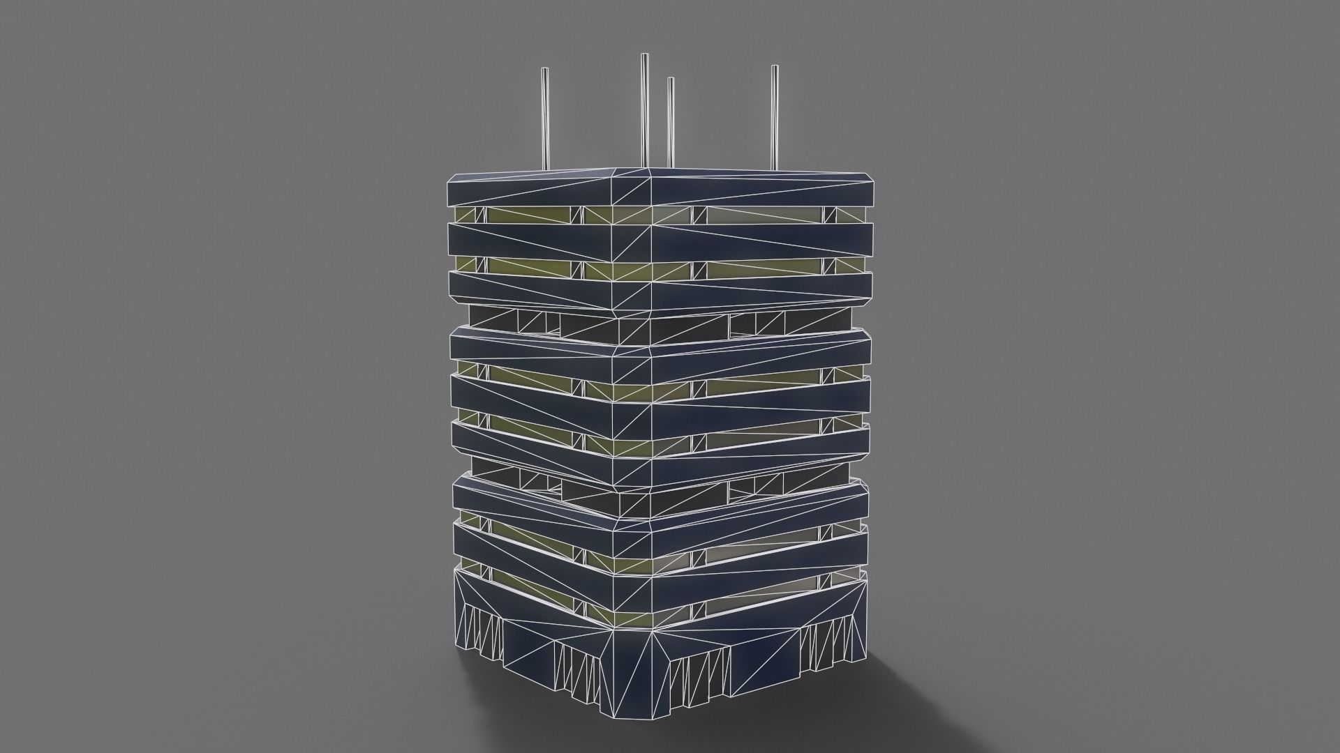 PBR Sci-Fi Building A40 Low-poly 3D model_12