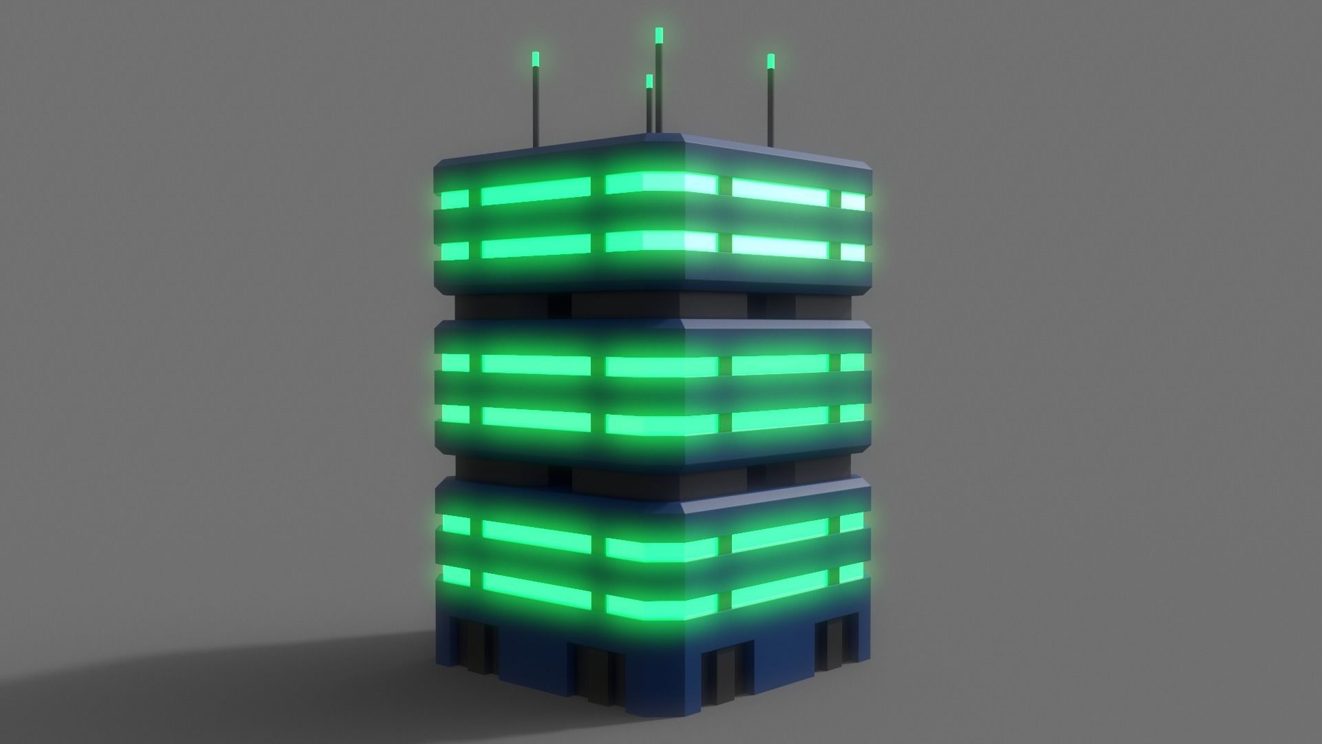 PBR Sci-Fi Building A40 Low-poly 3D model_5