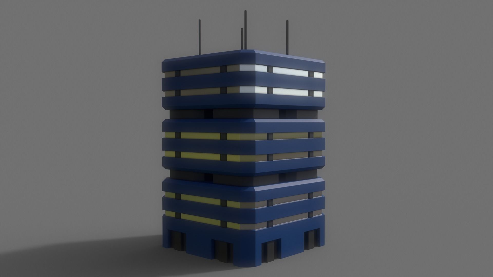 PBR Sci-Fi Building A40 Low-poly 3D model_8