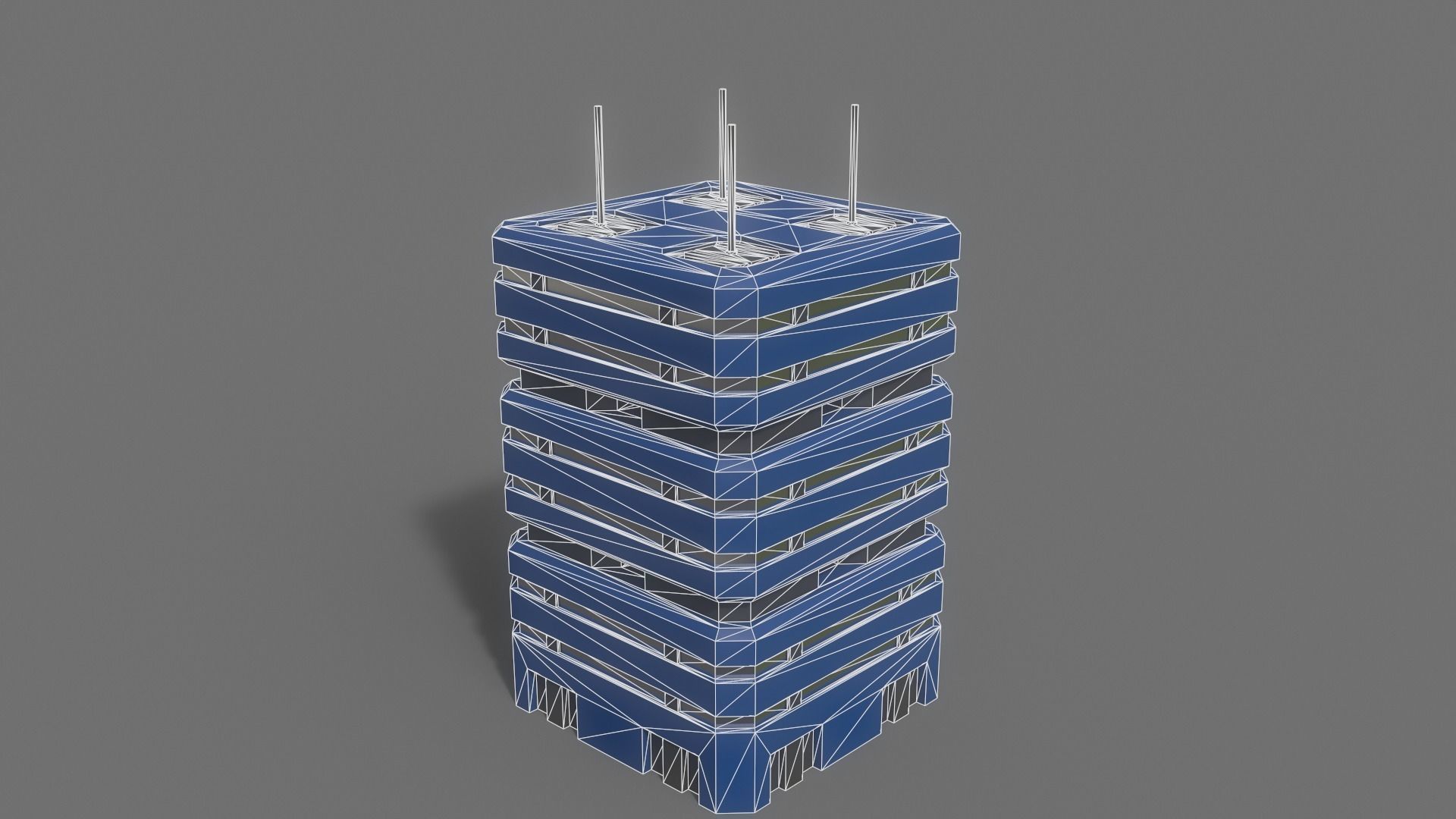 PBR Sci-Fi Building A40 Low-poly 3D model_10
