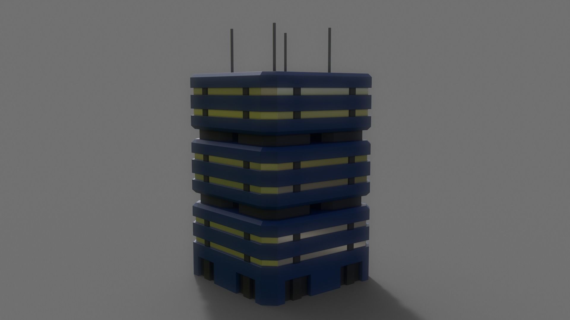 PBR Sci-Fi Building A40 Low-poly 3D model_9