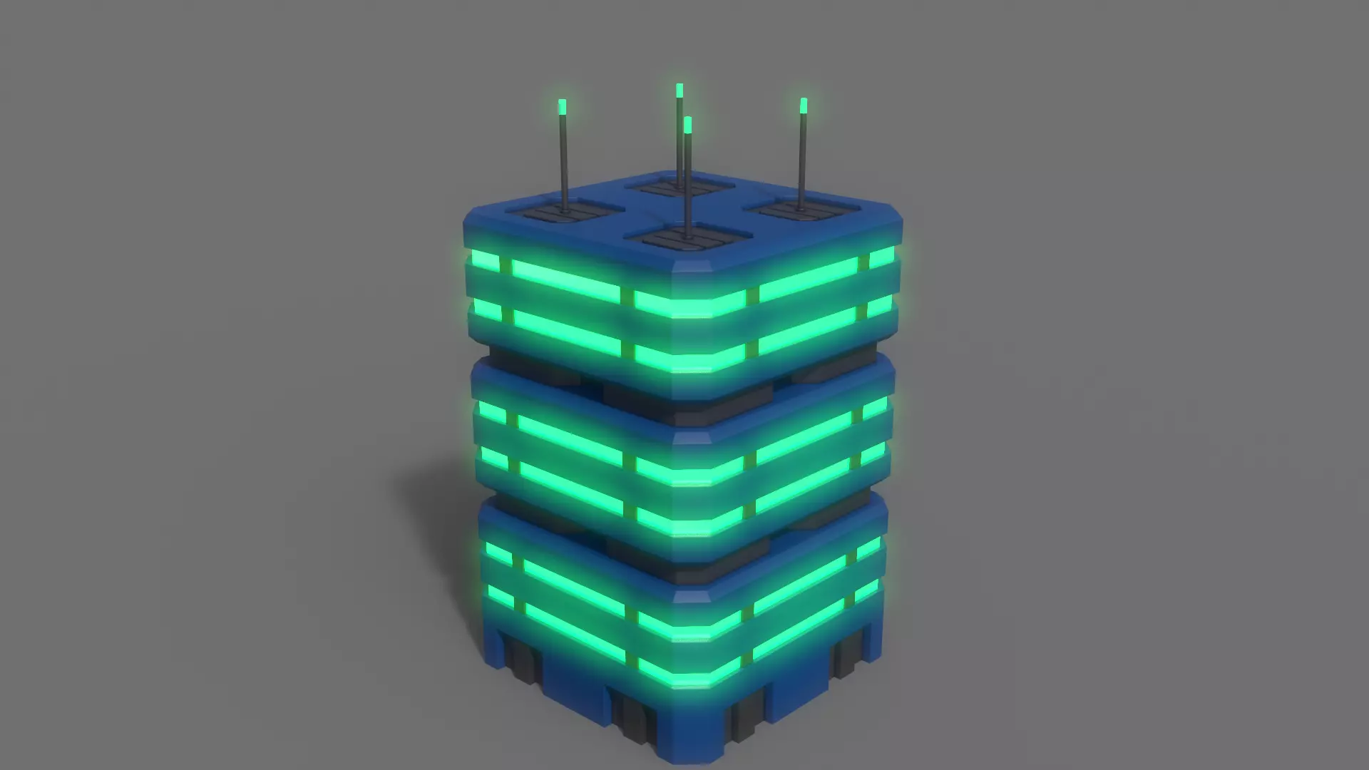 PBR Sci-Fi Building A40 Low-poly 3D model_0