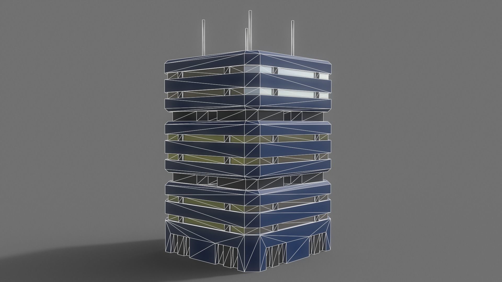 PBR Sci-Fi Building A40 Low-poly 3D model_11