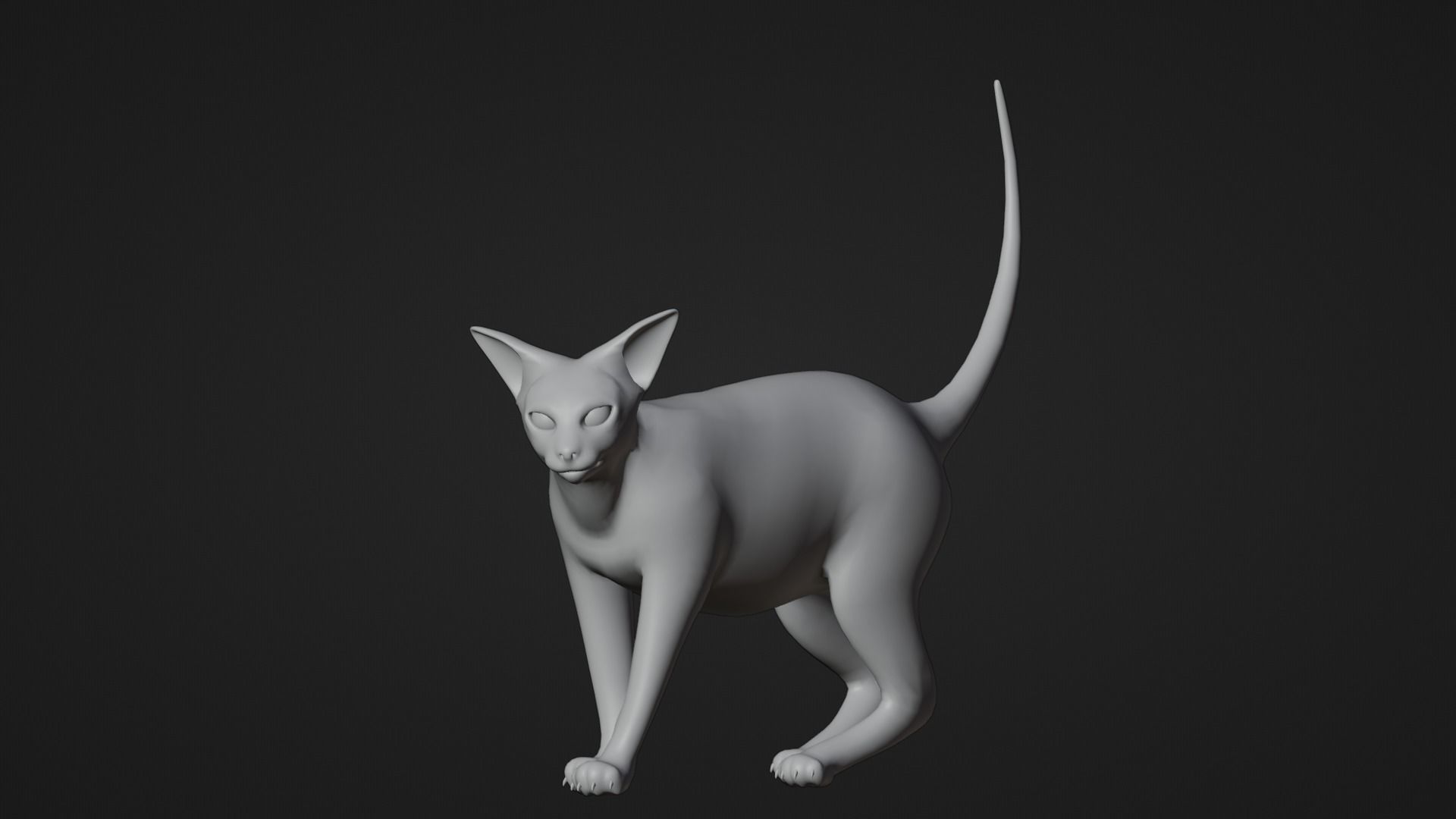 Low poly - Stylized cats - Sphynx Cat  Low-poly 3D model_6