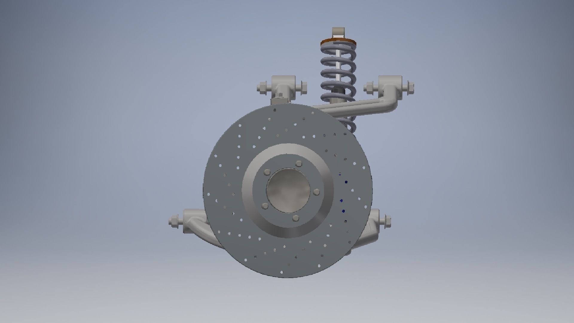 Front double wishbone car suspension 3D model_9