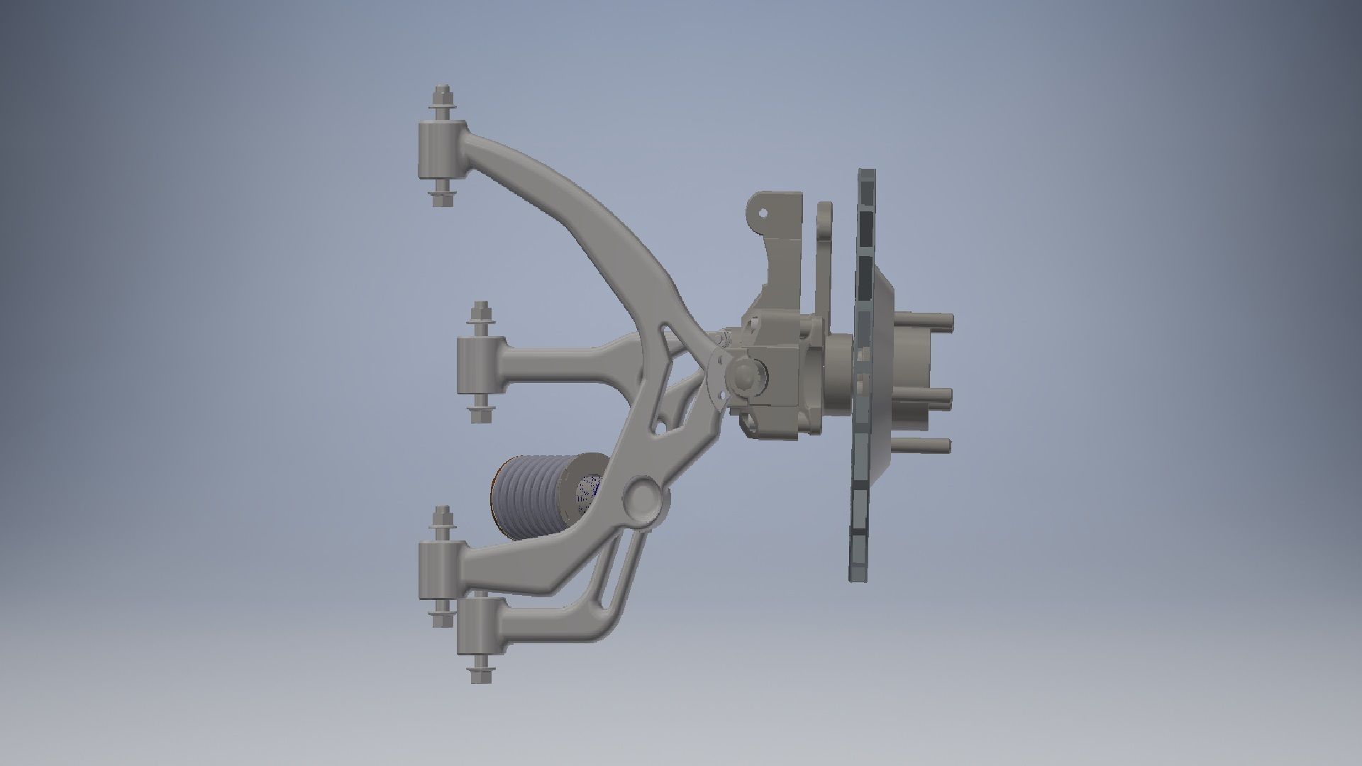 Front double wishbone car suspension 3D model_8