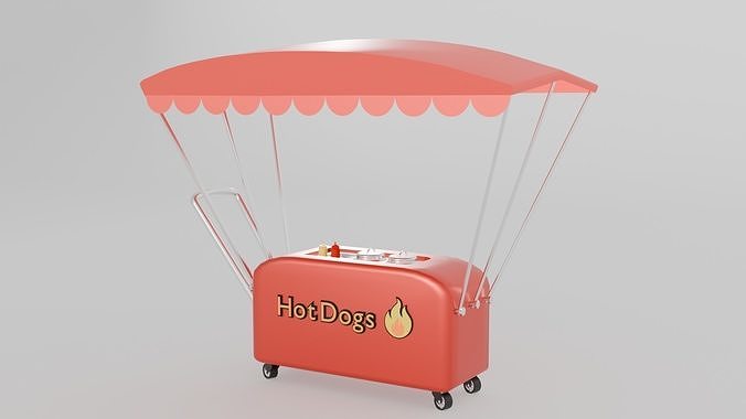 Street Food Cart for Hot Dogs 3D model