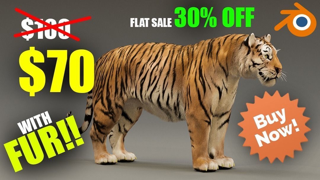 Tiger 3D model Low-poly 3D model_4