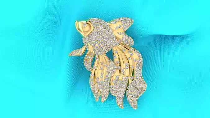 Fish Brooches Diamonds