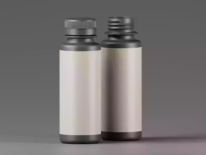Liquid Product Black Cosmetic Bottle 3D Model
