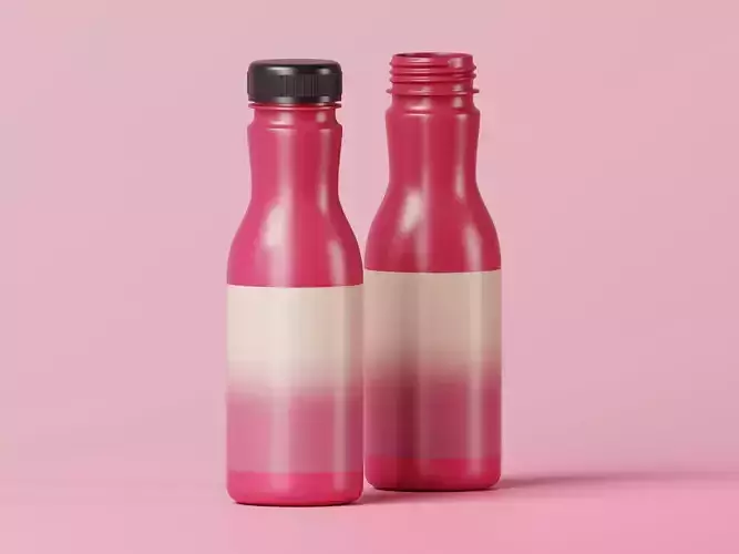 Plastic Juice Bottle 3D Model