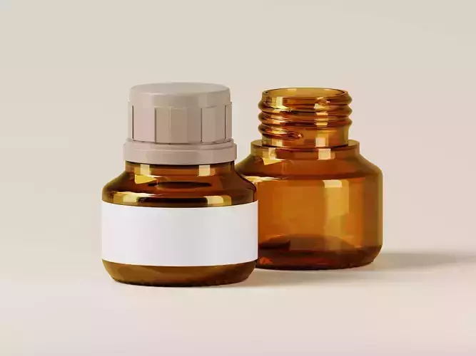 Amber Medicine Bottle 3D Model