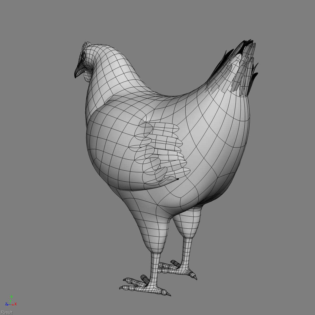 Chicken - White 3D model_14