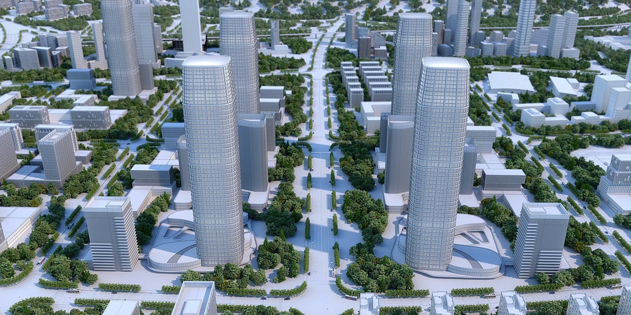 3D model Urban Architecture Block Landscape Animation 3D model 3D model_10