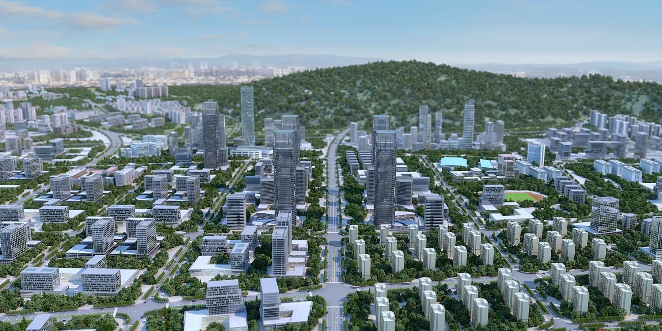 3D model Urban Architecture Block Landscape Animation 3D model 3D model_3