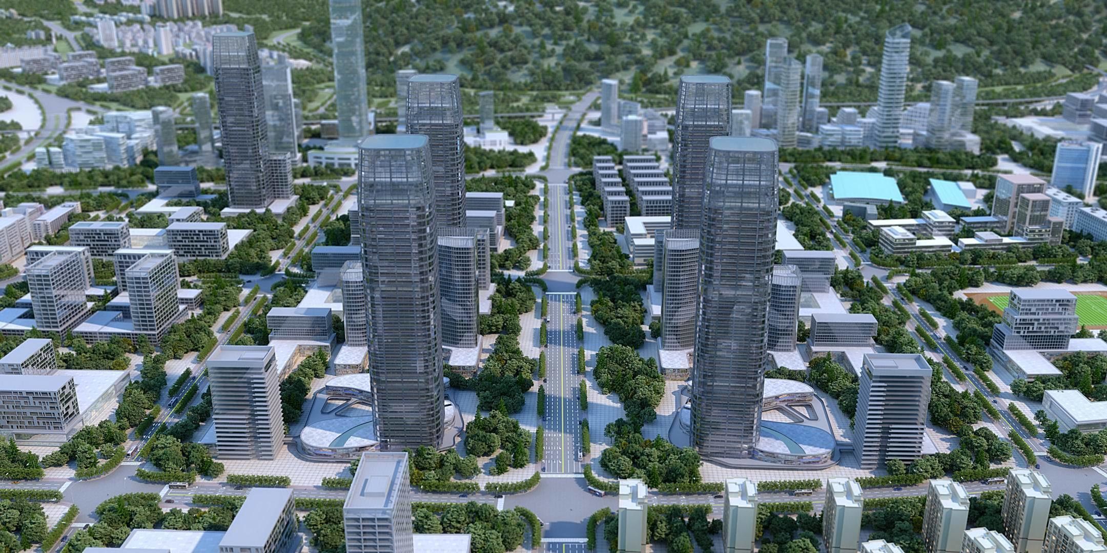 3D model Urban Architecture Block Landscape Animation 3D model 3D model_1