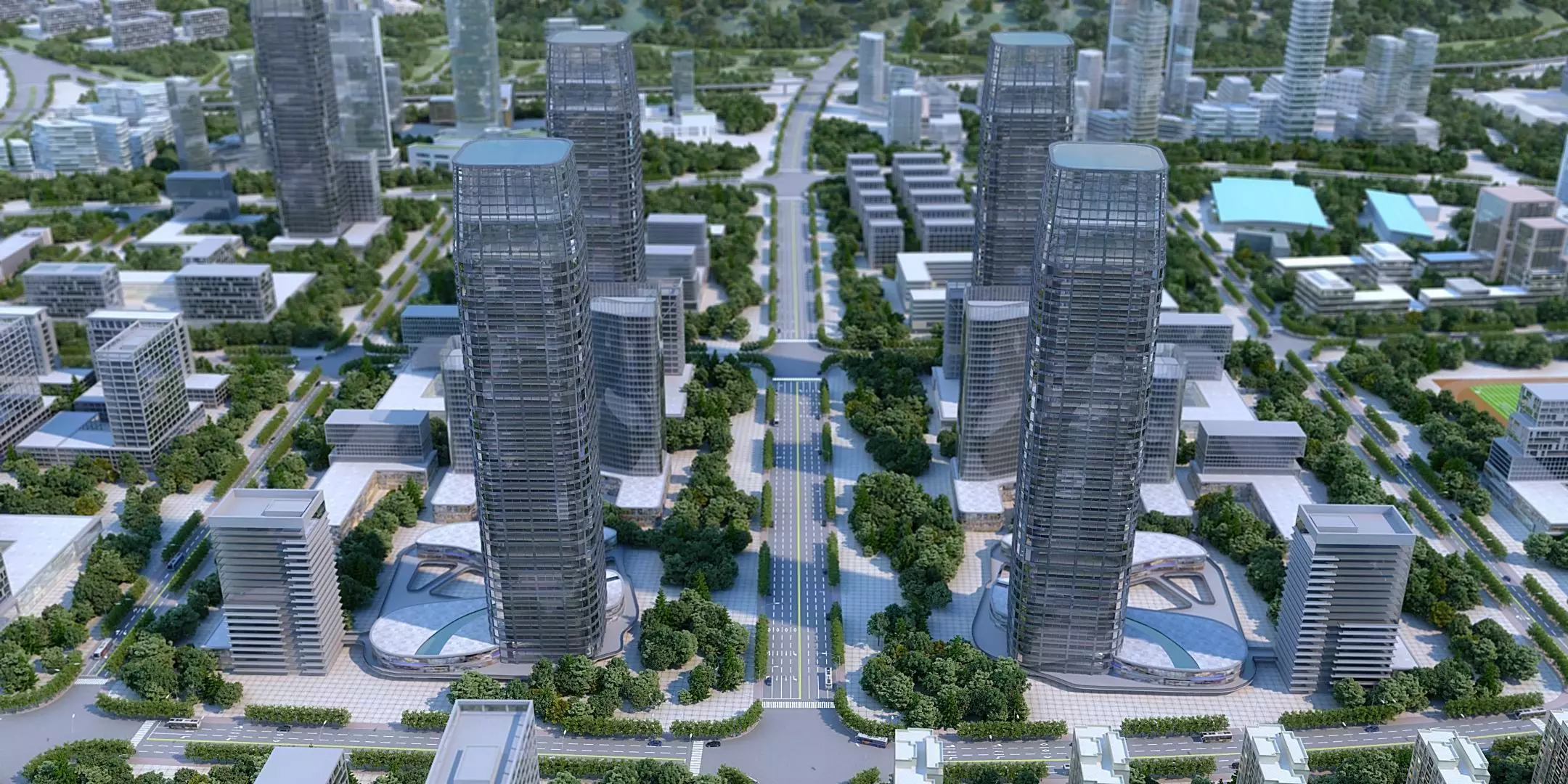 3D model Urban Architecture Block Landscape Animation 3D model 3D model_0