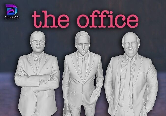 The Office 3 Pack Michael Scott Dwight Kevin Malone 3D Model 3D print model