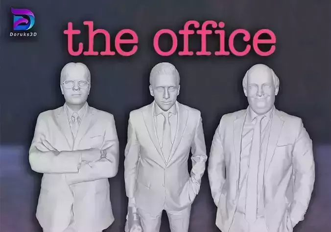 The Office 3 Pack Michael Scott Dwight Kevin Malone 3D Model 3D print model
