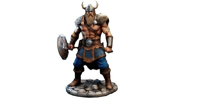 Viking Warrior - Low-Poly - Game-Ready - Medieval 3D Model Low-poly 3D model