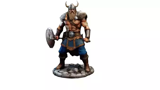 Viking Warrior - Low-Poly - Game-Ready - Medieval 3D Model