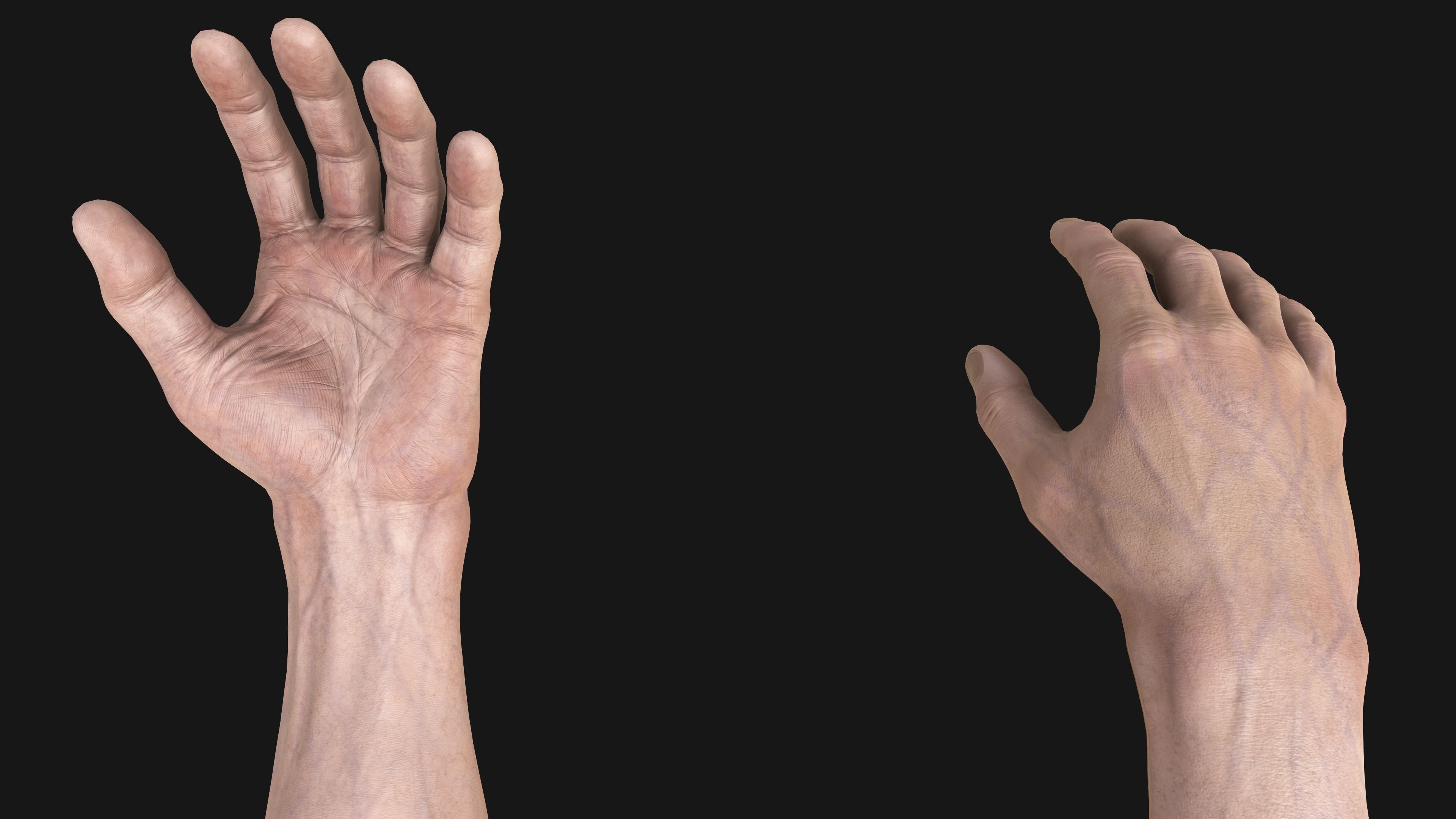 HQ Male Arms Low-poly 3D model_2