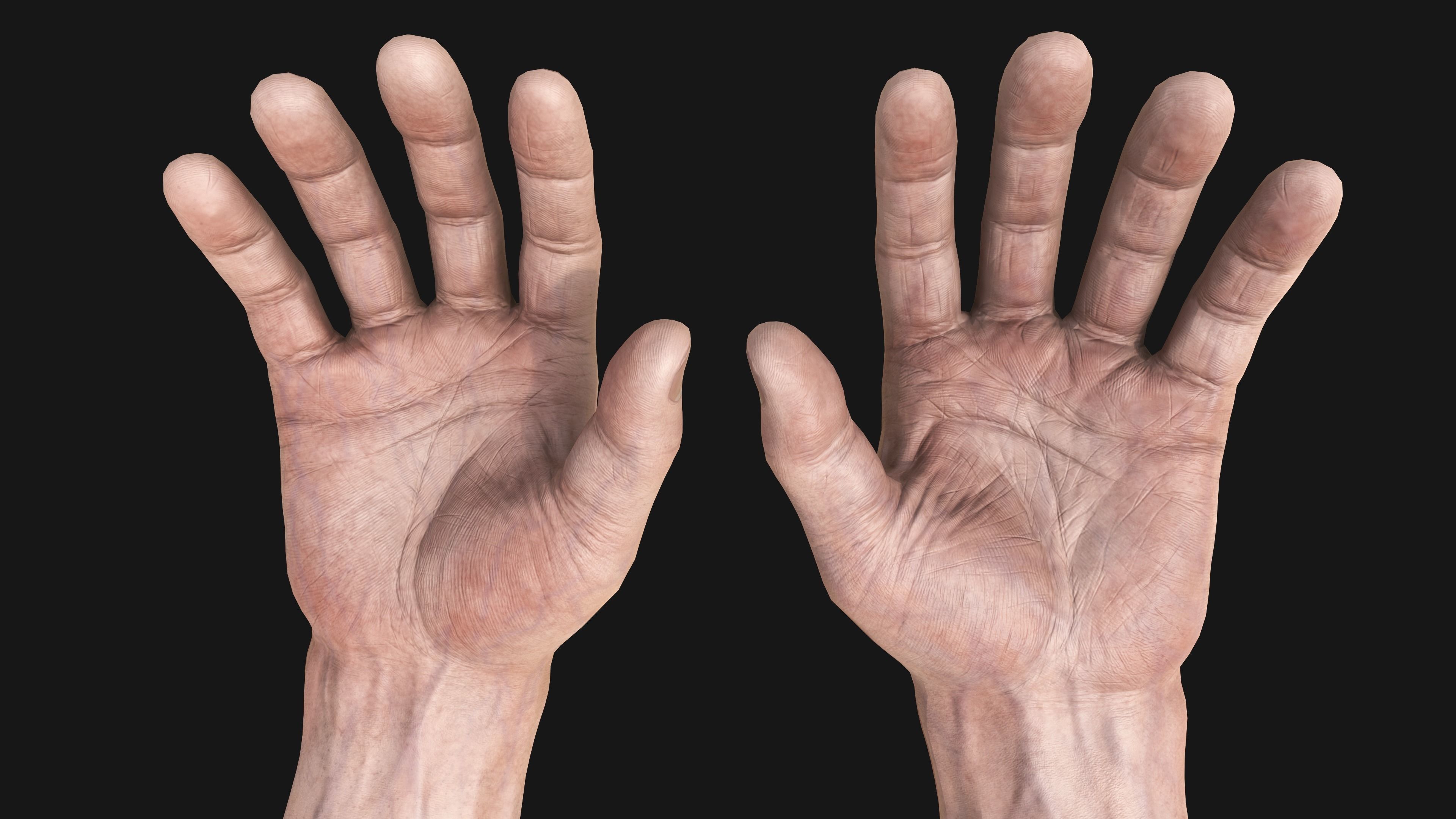 HQ Male Arms Low-poly 3D model_6