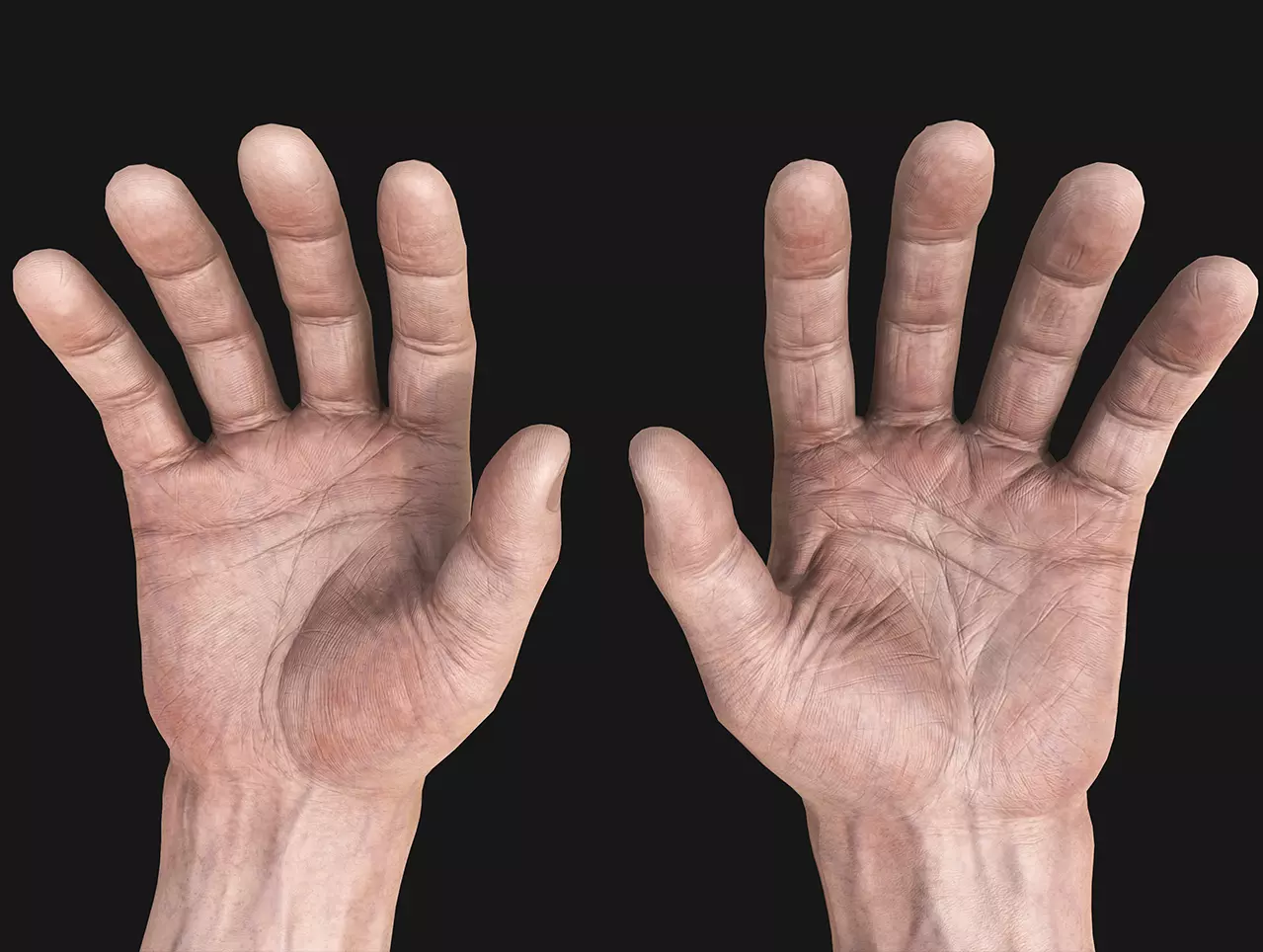 HQ Male Arms Low-poly 3D model_0