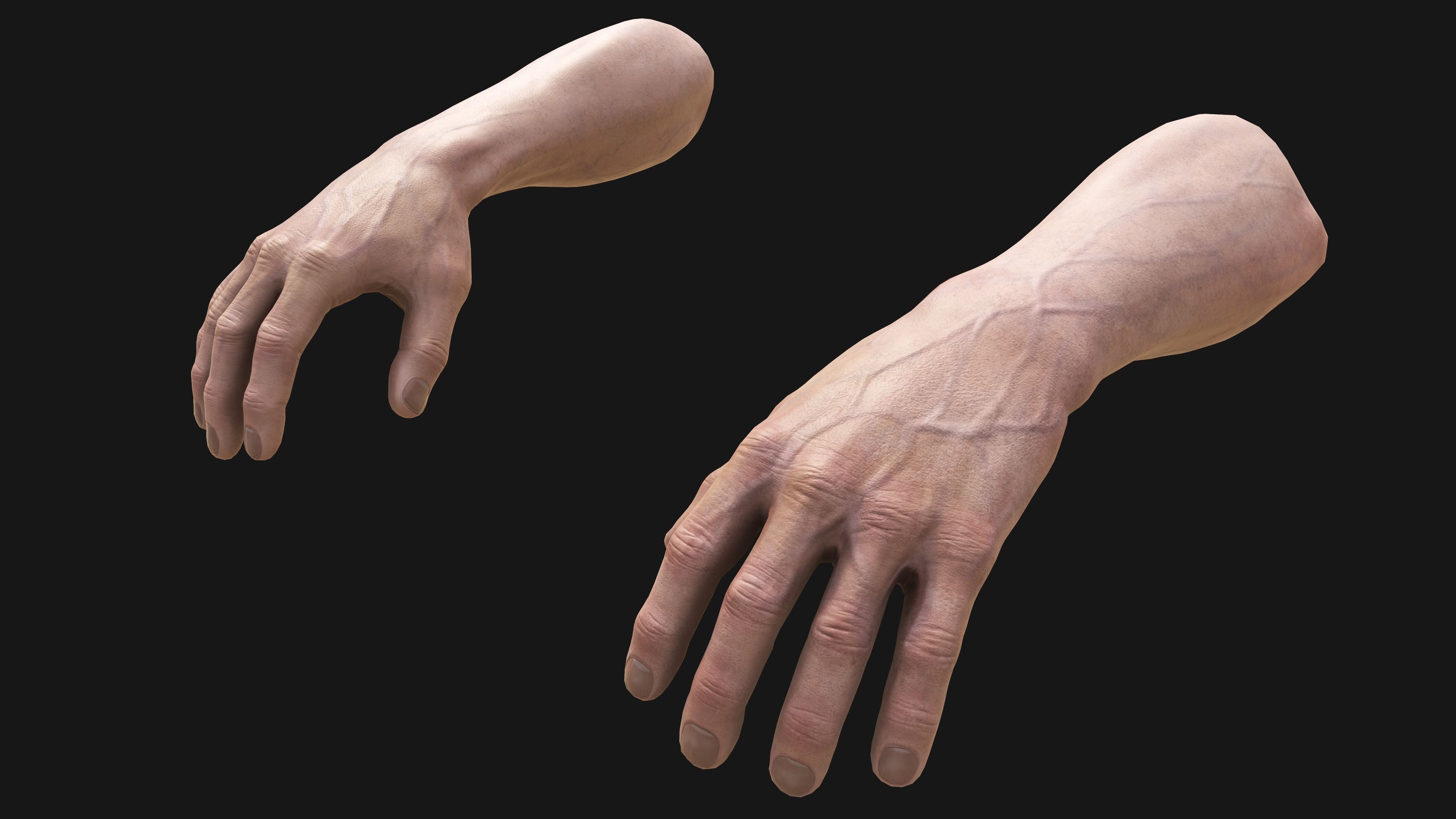HQ Male Arms Low-poly 3D model_1