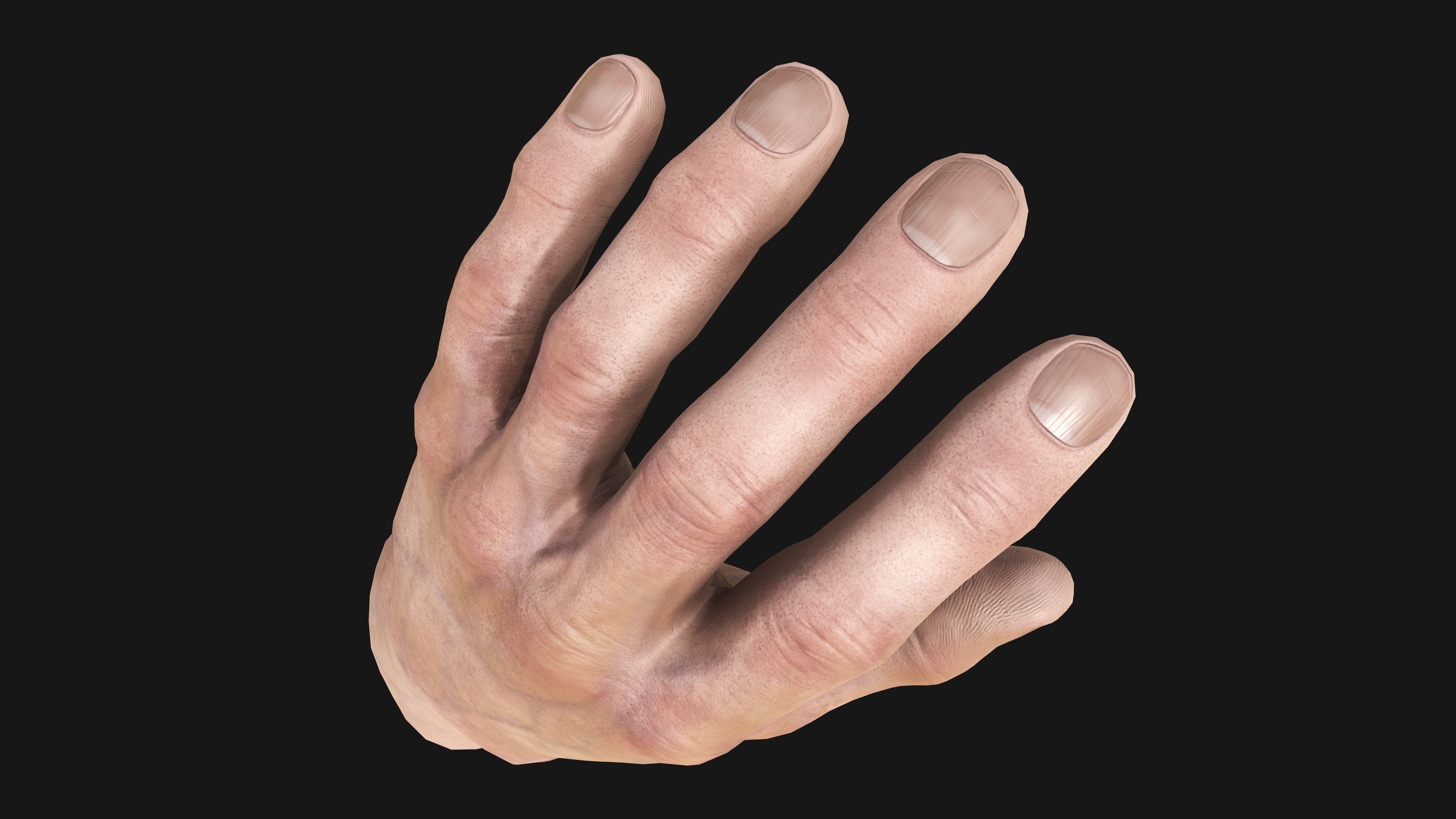 HQ Male Arms Low-poly 3D model_3