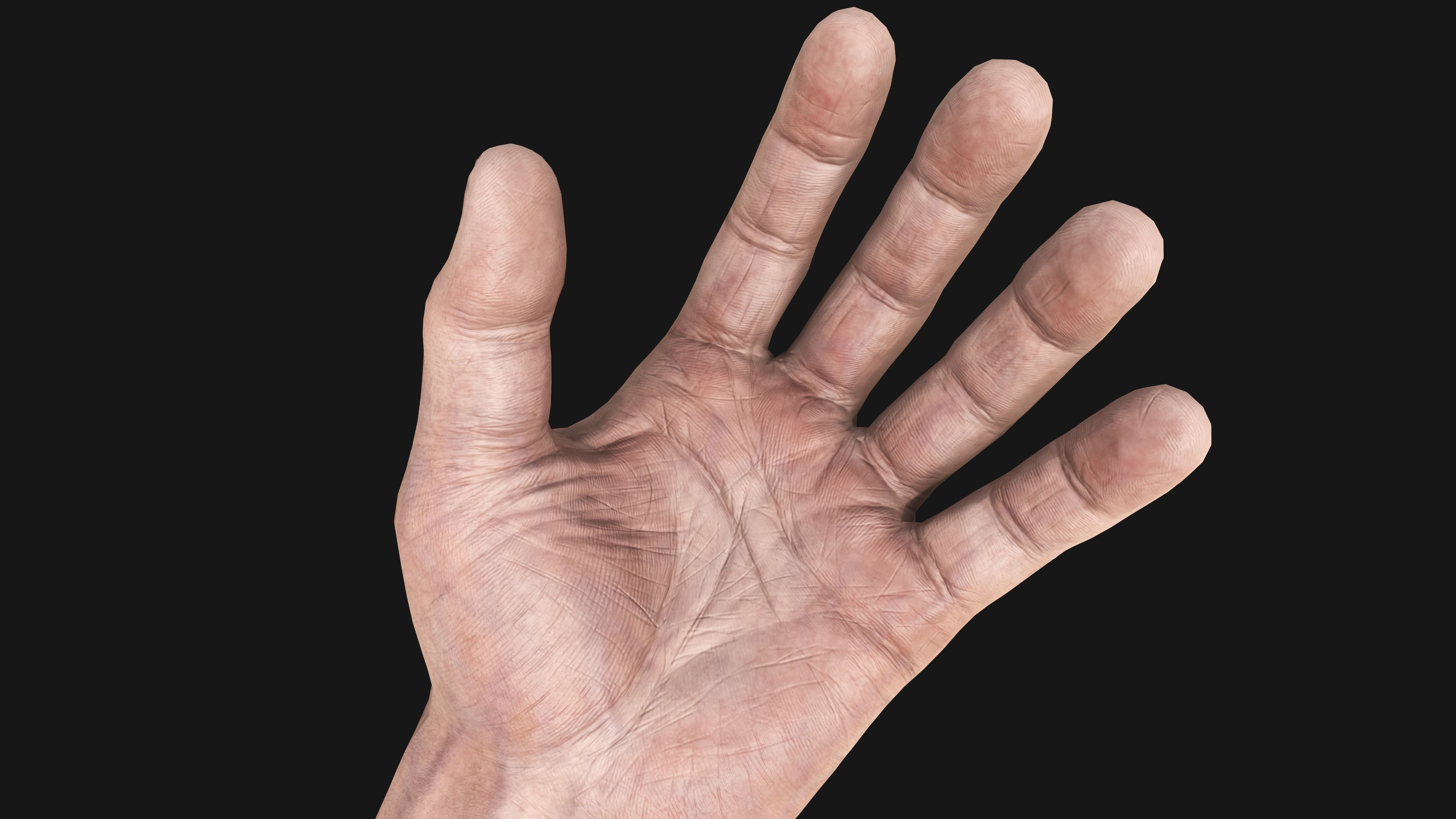 HQ Male Arms Low-poly 3D model_7