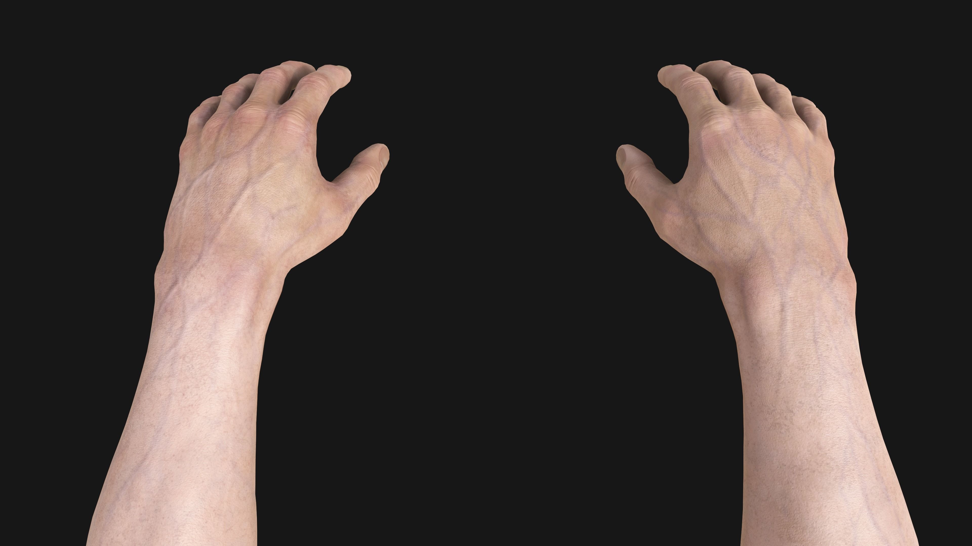 HQ Male Arms Low-poly 3D model_5