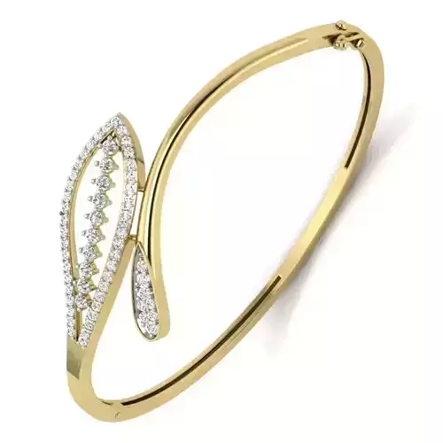 Yellow gold diamond Bangle-PBG-018 DIA 3D print model