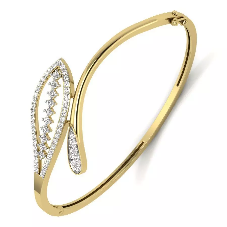 Yellow gold diamond Bangle-PBG-018 DIA 3D print model
