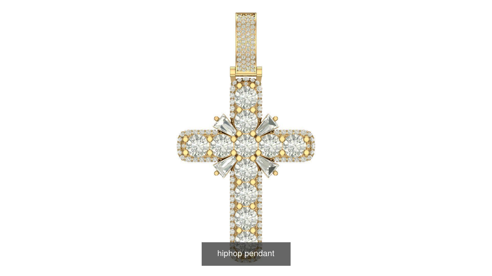 cross hiphop pendant 3D Model Collection_5