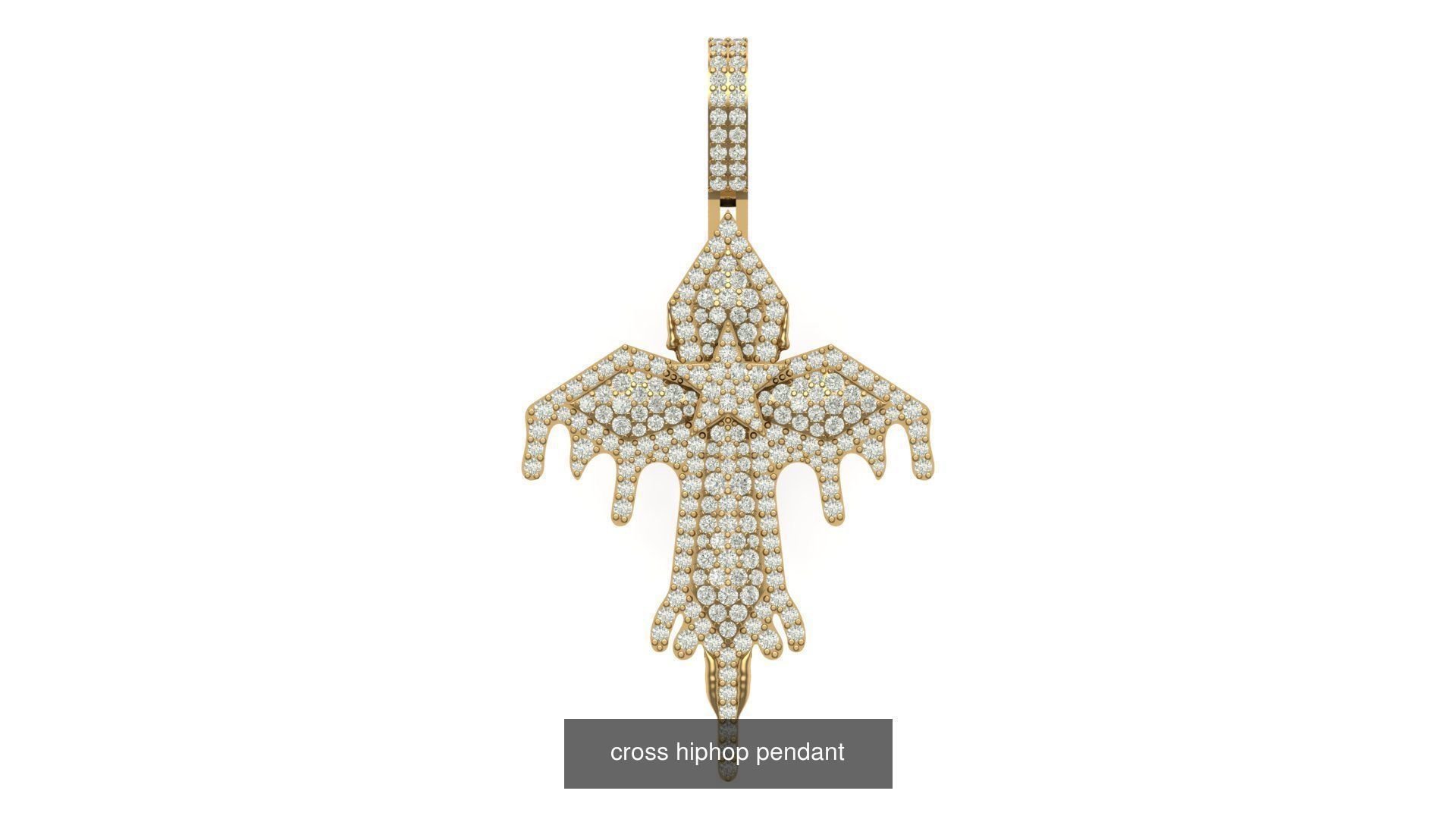 cross hiphop pendant 3D Model Collection_6