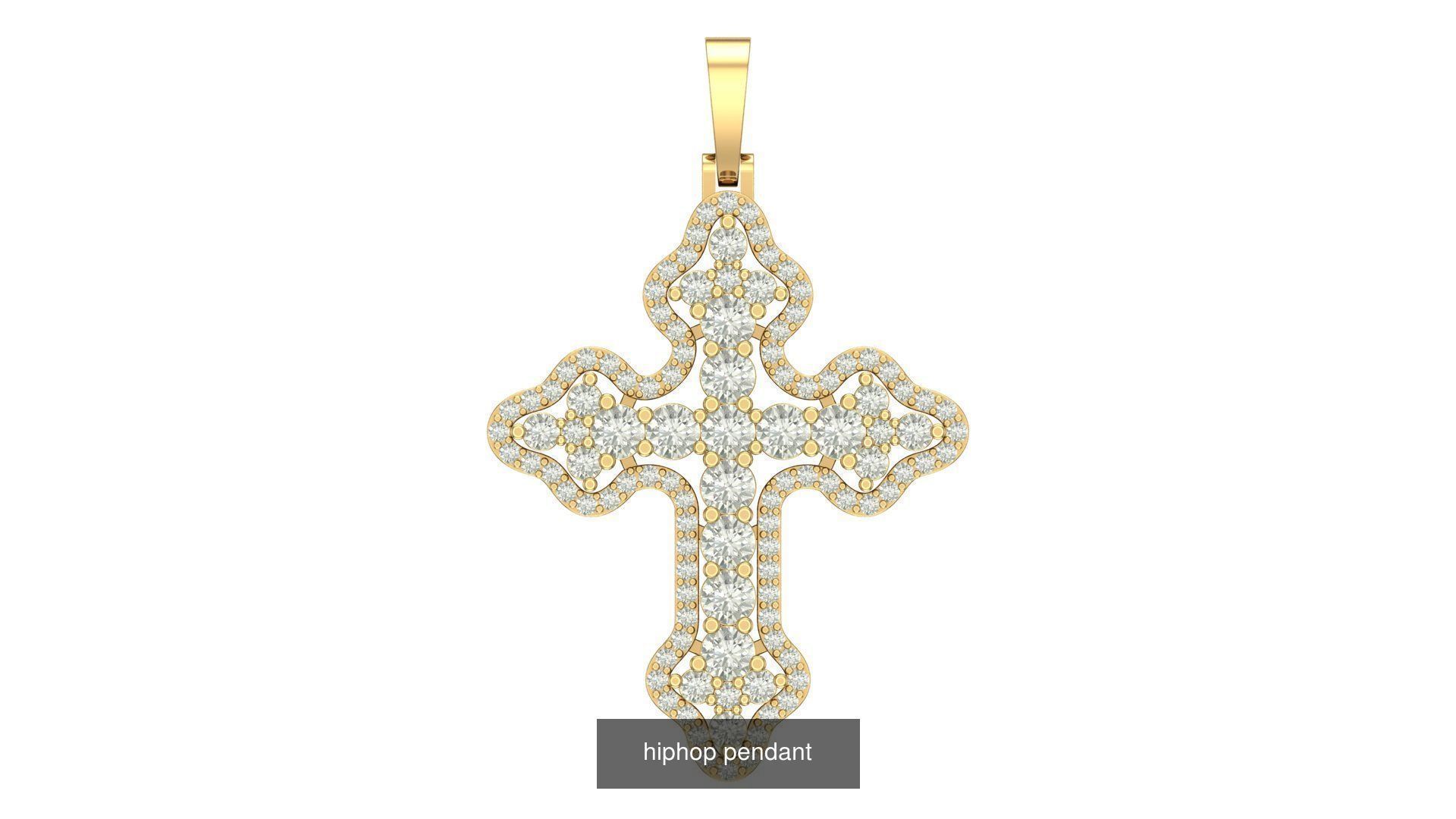 cross hiphop pendant 3D Model Collection_8