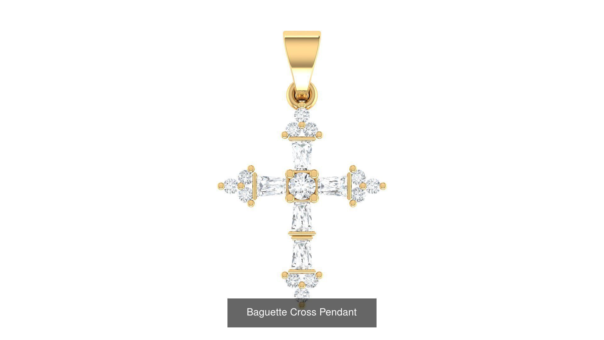 cross hiphop pendant 3D Model Collection_3