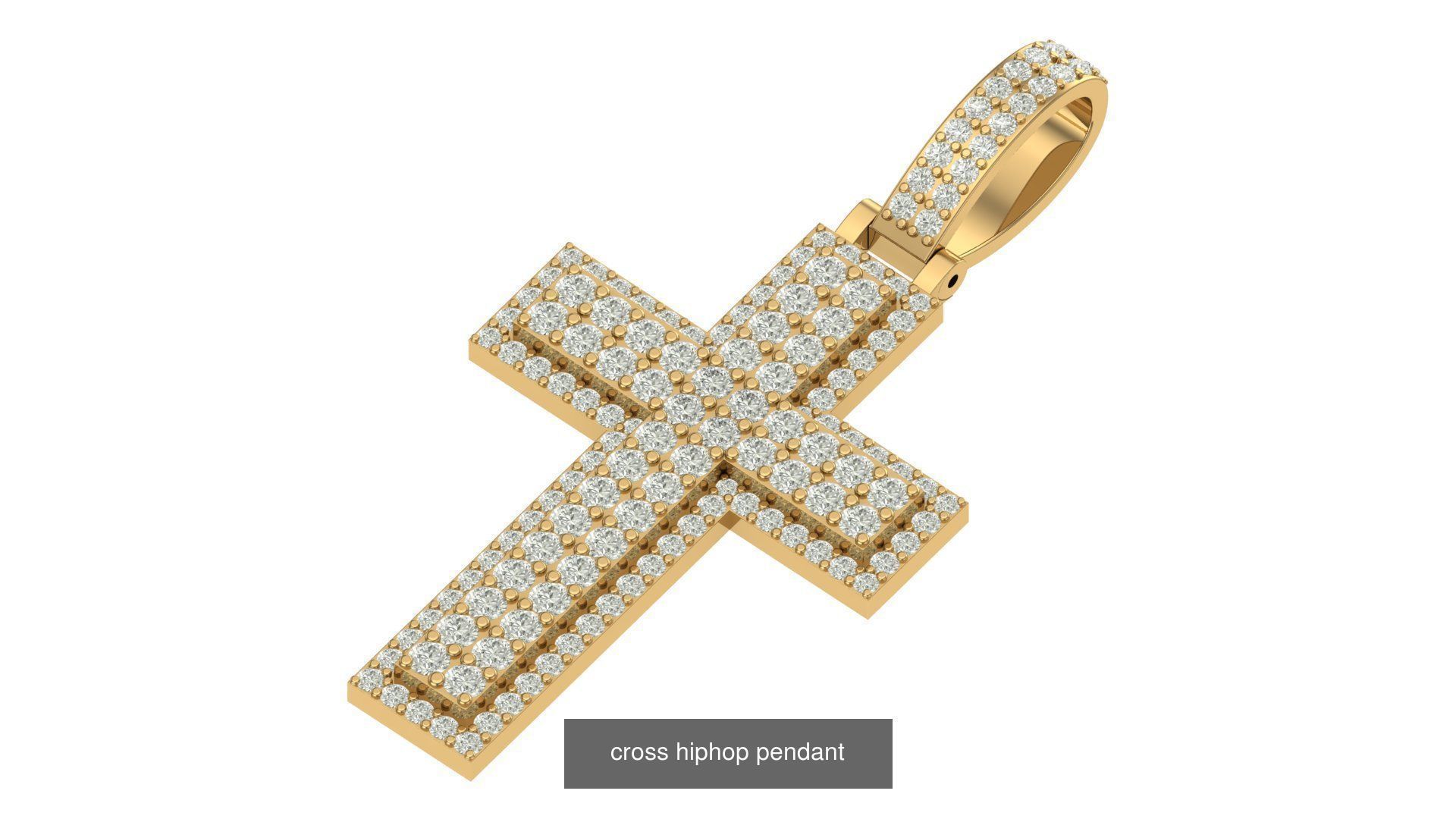 cross hiphop pendant 3D Model Collection_11