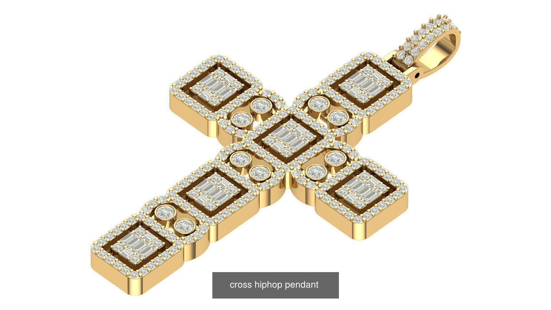 cross hiphop pendant 3D Model Collection_16