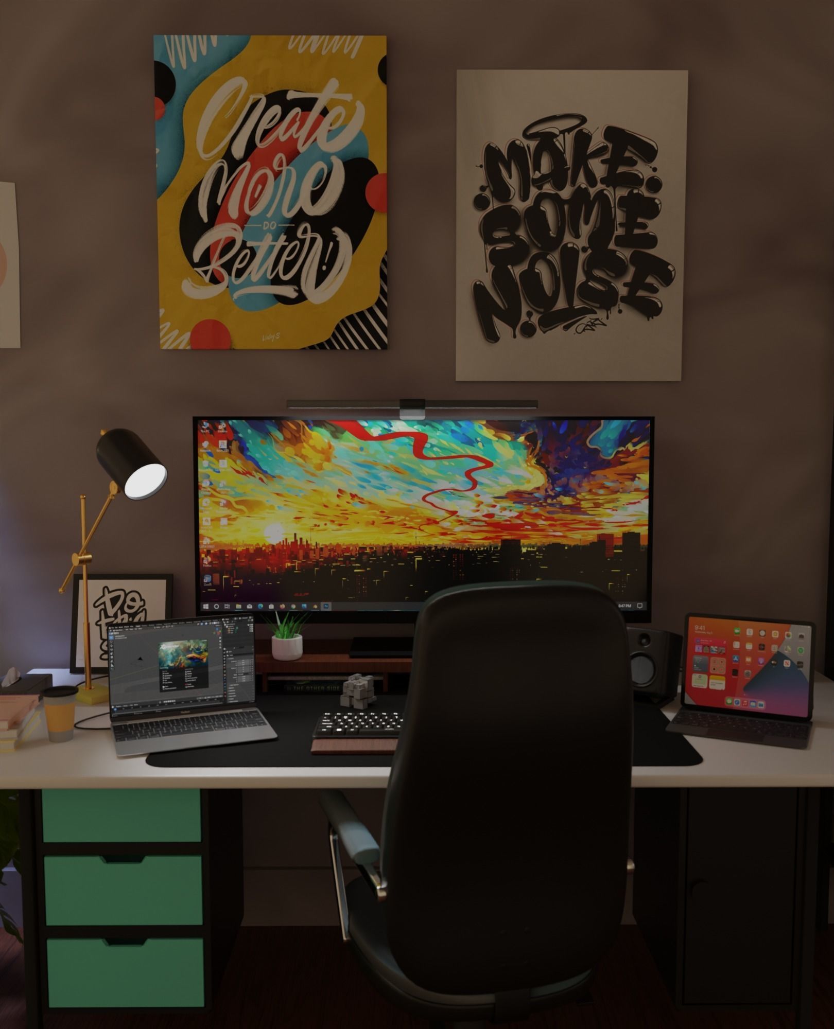 A Room with PC for working 3D model_2