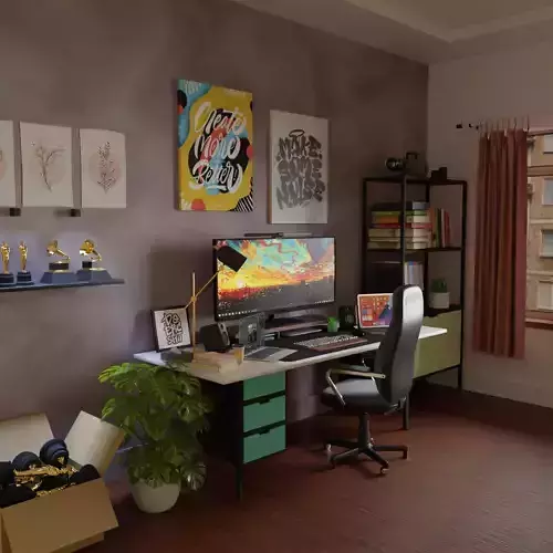 A Room with PC for working