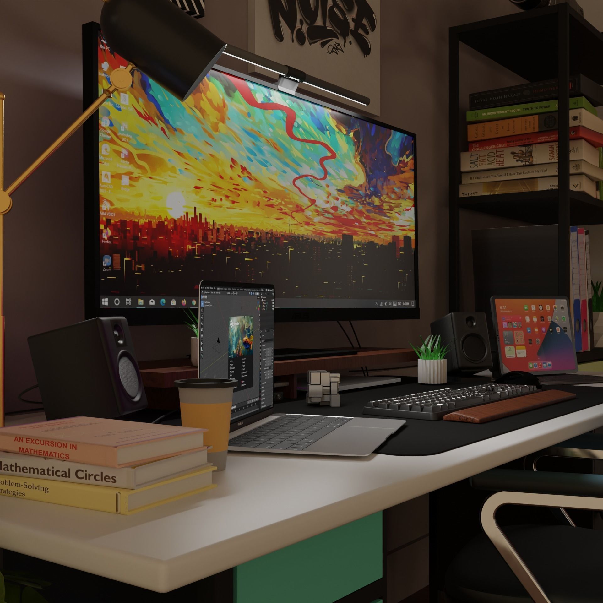 A Room with PC for working 3D model_3