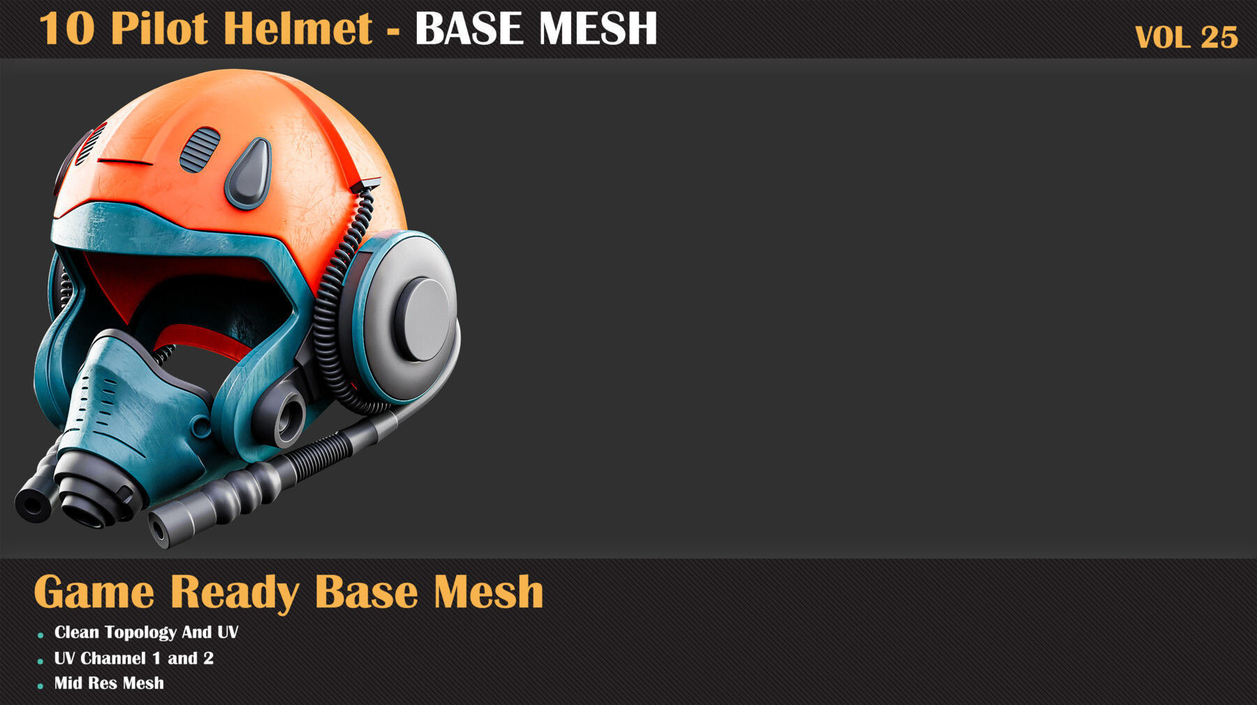 10 Pilot Helmet BASE MESH - VOL 25   3D model_5